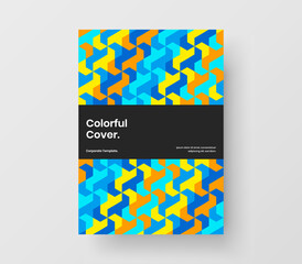 Premium booklet A4 vector design concept. Amazing geometric tiles journal cover layout.