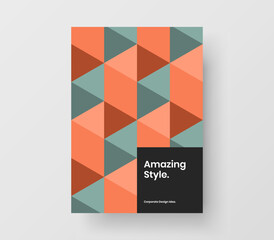 Creative company identity A4 vector design concept. Unique geometric hexagons book cover layout.