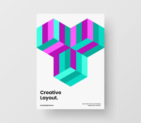 Fototapeta premium Original geometric shapes postcard template. Multicolored book cover design vector layout.