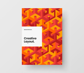 Amazing annual report A4 vector design concept. Abstract geometric shapes catalog cover template.
