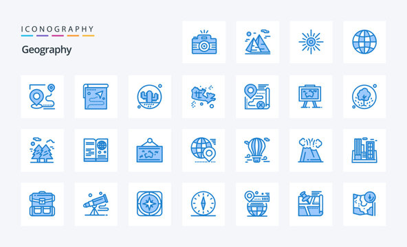 25 Geo Graphy Blue icon pack