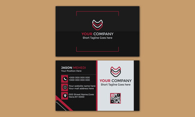 double sided business card template. modern business card design. elegant black background design. creative and clean business card design template. luxury business card. white business card design. 