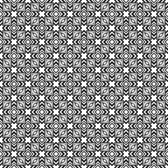 Black and white seamless pattern texture. Greyscale ornamental graphic design. Mosaic ornaments. Pattern template. Vector illustration. EPS10.