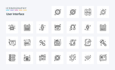 25 User Interface Line icon pack