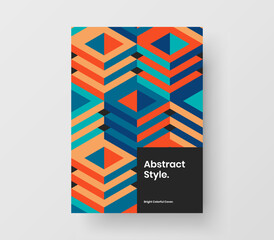 Clean geometric shapes poster concept. Original annual report vector design illustration.