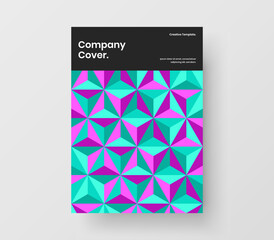 Modern geometric shapes cover template. Original company brochure vector design layout.