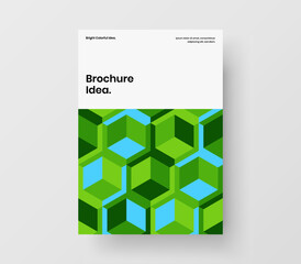 Trendy geometric tiles poster template. Simple leaflet vector design illustration.