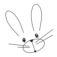 black and white rabbit