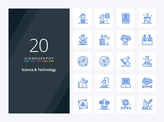 20 Science And Technology Blue Color icon for presentation