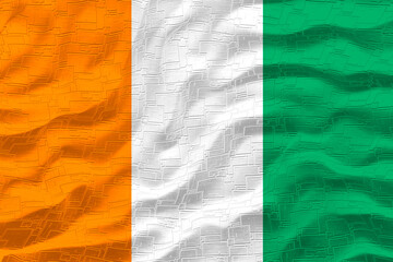 National flag of Côte d'Ivoire.. Background  with flag of Côte d'Ivoire..
