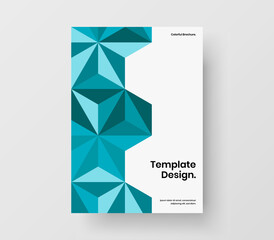 Premium geometric shapes leaflet layout. Creative company brochure A4 design vector template.