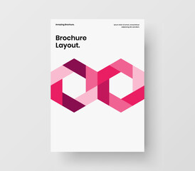 Minimalistic book cover A4 design vector illustration. Original geometric hexagons placard concept.