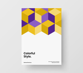 Abstract company cover A4 vector design layout. Clean geometric hexagons corporate brochure template.