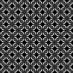 Black and white seamless pattern texture. Greyscale ornamental graphic design. Mosaic ornaments. Pattern template. Vector illustration. EPS10.