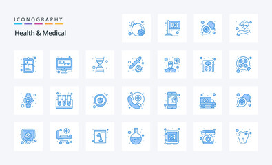 25 Health And Medical Blue icon pack