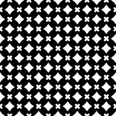 Black and white seamless pattern texture. Greyscale ornamental graphic design. Mosaic ornaments. Pattern template. Vector illustration. EPS10.