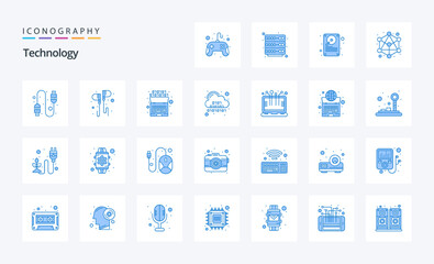 25 Technology Blue icon pack