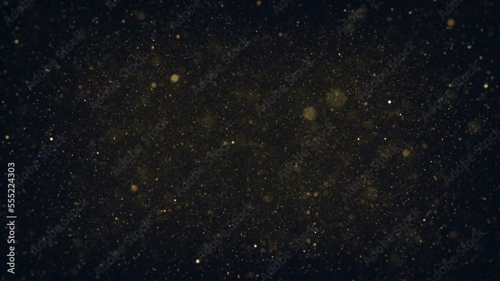 Poster particles flickering in fluid space background/ 4k animation of an abstract backgroud with floating 