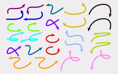 Arrow icon set colorful