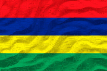 National flag of Mauritius. Background  with flag of Mauritius.