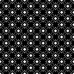Black and white seamless pattern texture. Greyscale ornamental graphic design. Mosaic ornaments. Pattern template. Vector illustration. EPS10.