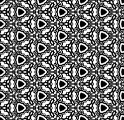 Black and white seamless pattern texture. Greyscale ornamental graphic design. Mosaic ornaments. Pattern template. Vector illustration. EPS10.
