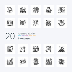 20 Investment Line icon Pack like investment gold investment bar money
