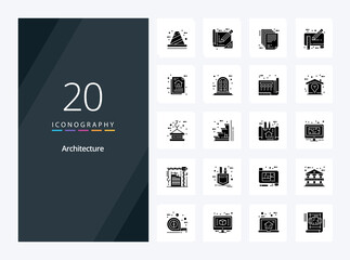 Fototapeta na wymiar 20 Architecture Solid Glyph icon for presentation