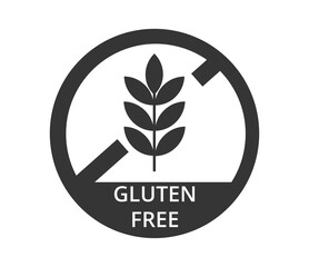 Monochromatic gluten free sign. 