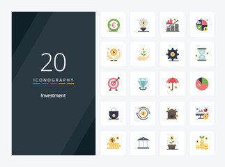 20 Investment Flat Color icon for presentation