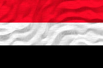 National flag of Yemen. Background  with flag  of Yemen
