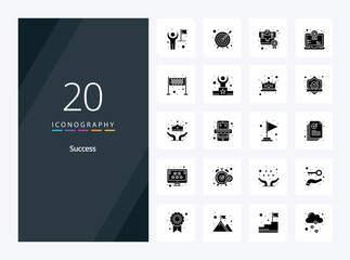 20 Sucess Solid Glyph icon for presentation