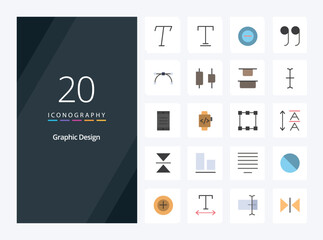 Fototapeta na wymiar 20 Design Flat Color icon for presentation