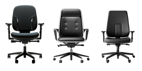 Obraz premium Modern Office Chair or Seat Front View Transparent Background