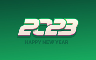 Happy new year 2023 White background Text logo design