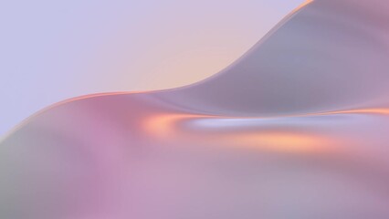 Abstract modern animation background mother-of-pearl matte waves with glow. Loop motion graphic backdrop