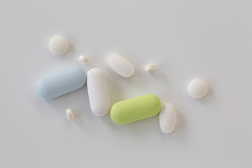 Prescription medication on a white background; Studio