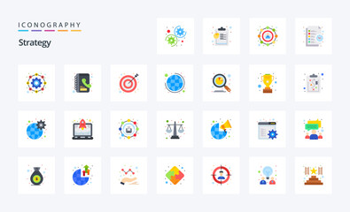 25 Strategy Flat color icon pack