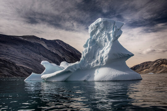 Iceberg floating in Greenland's Kong Oscar Fjord; Greenland