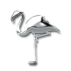 shinny chrome silver metalic effect flamingo