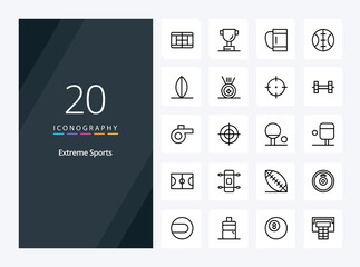 20 Sport Outline icon for presentation