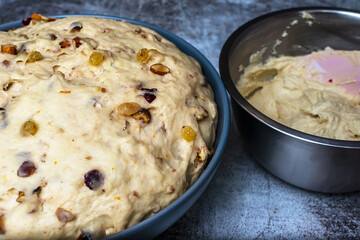 A ball of dough for making a Christmas stollen