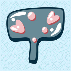 Love bubble alphabet with heart text, letter T