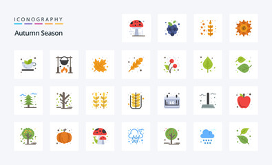 25 Autumn Flat color icon pack