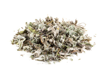 Dried peppermint on a white background