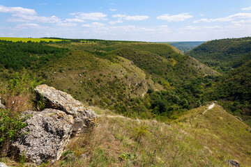 Wild rocky and mountainous nature of Eastern Europe. Landscape background