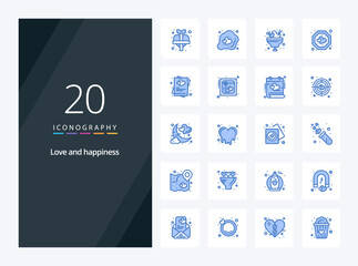20 Love Blue Color icon for presentation