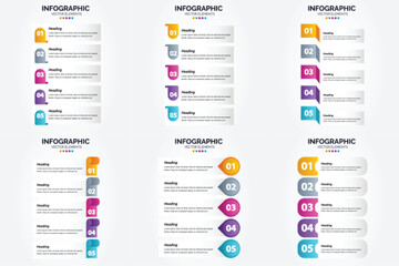 The flat design vector infographics in this set are ideal for advertising in a brochure. flyer. or magazine.