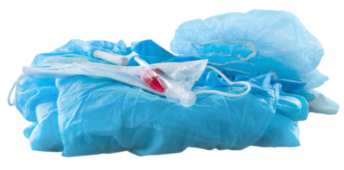 Pharmaceutical medicine capsules and a medical mask. Medicine concept. Coronavirus