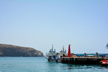 Fototapeta premium Ships in Los Cristianos port, Tenerife, Spain